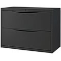 Global Industrial 36W Premium Lateral File Cabinet, 2 Drawer, Black 252469BK